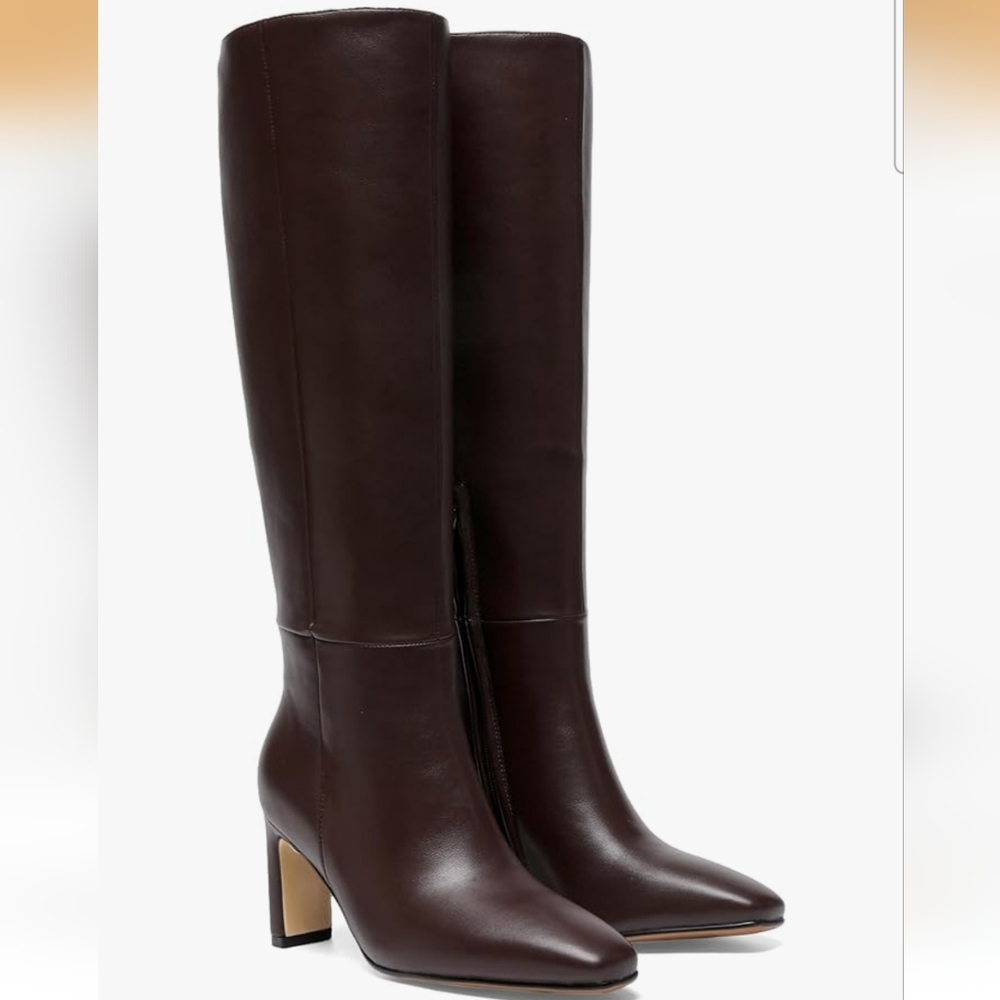 Women's Tall Leather Knee-High Boots - Dark Brown